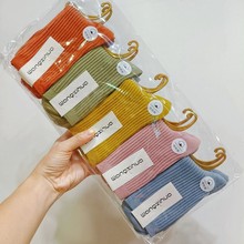 23夏季新款23夏季新款新款女士双针袜子纯色细条休闲中筒女袜加厚保暖秋冬全棉袜子批发详情15