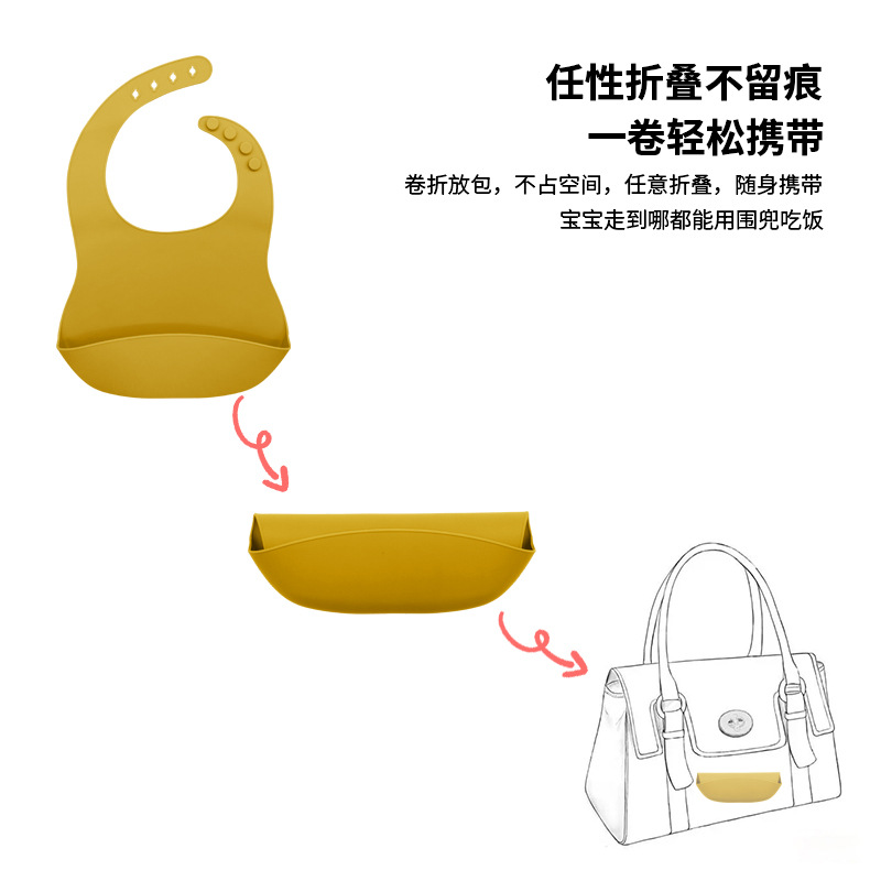 硅胶儿童餐具食品级圆形分格餐盘母婴餐具宝宝辅食碗叉勺围兜套装详情7