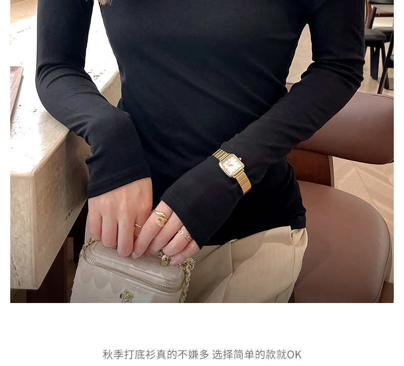 秋季一字露肩领长袖打底衫女内搭正肩t恤新款高级设计感弹力上衣详情7