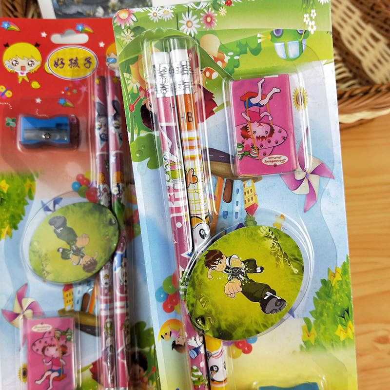 One-yuan store pencil sets, card-packed pencils, erasers, pencil sharpeners, pencil sets, one-yuan stationery pic 4