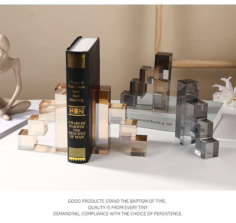 现代简约几何金属水晶分子球摆件样板间客厅玄关桌面装饰品工艺品详情12