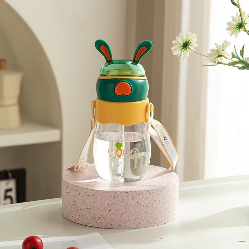 昌诺 可爱超萌兔子卡通塑料水杯儿童上学幼儿园专用2023新款学生吸管杯 塑料杯详情5