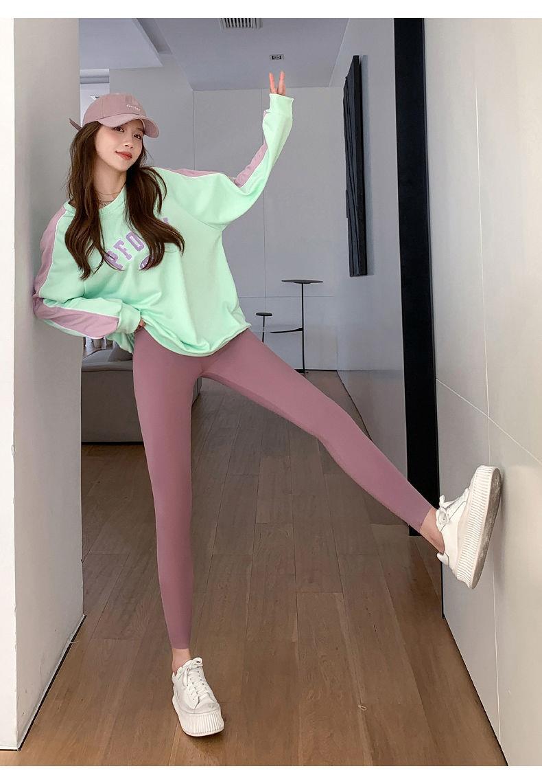 打底裤 鲨鱼皮加绒裤子女外穿秋冬季高腰收腹瑜伽裤加绒芭比裤女详情25