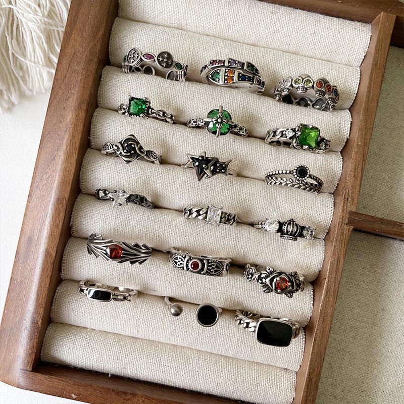 10101010ZHIYUN 不掉色轻奢高级感锆石跨境饰品夸张嘻哈开口925纯银戒指女详情6