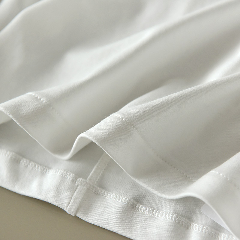 后中线设计纯棉长袖T恤女春秋中领宽松休闲内搭立领丝光棉打底衫详情20