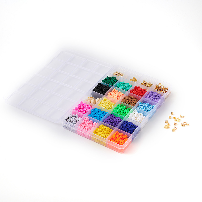 Cross-border new product: 6mm soft ceramic bead 24-compartment box set of colored round pieces Bohemian-style jewelry bracelet DIY accessories pic 5