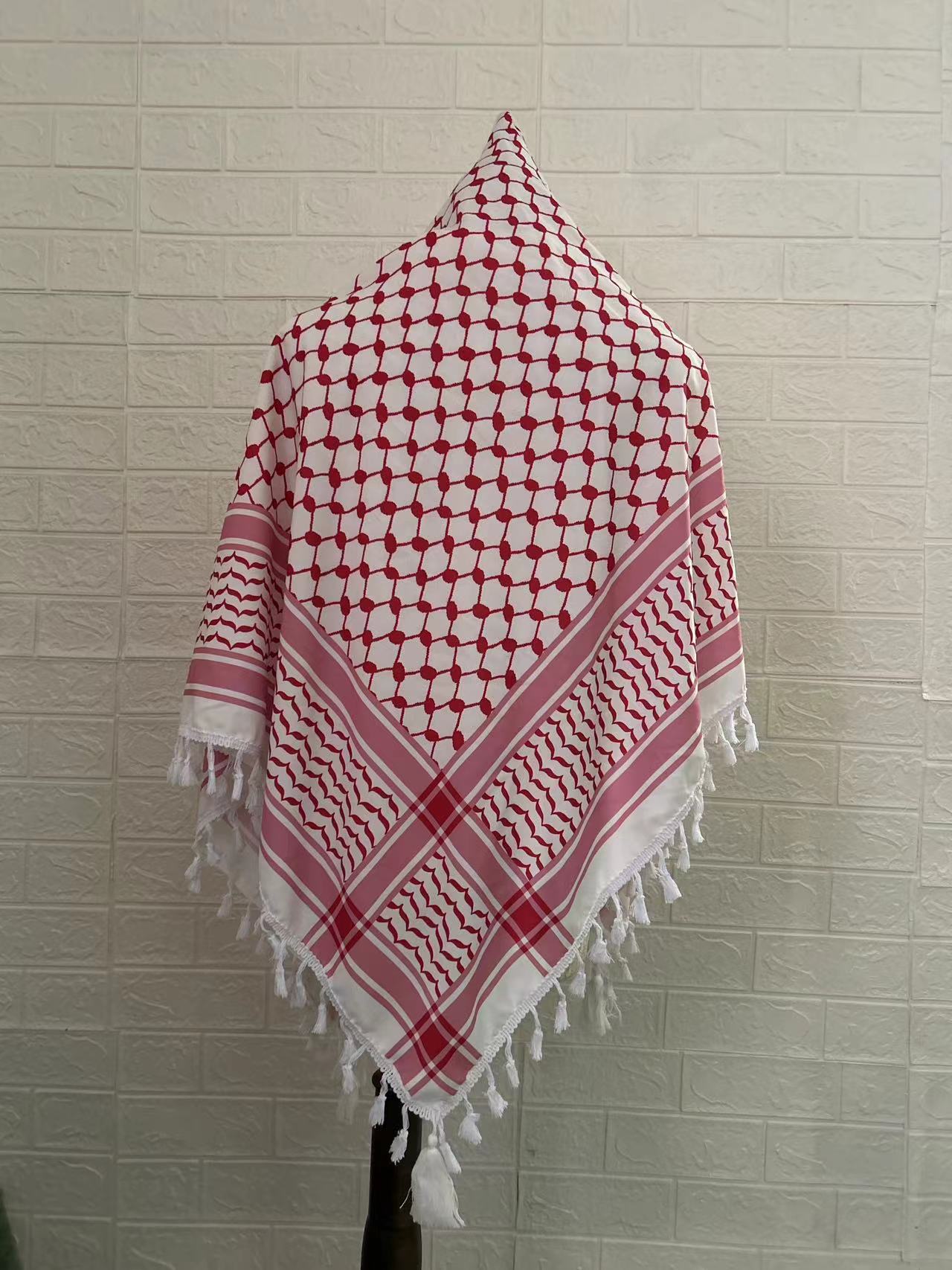 新款四面流苏阿拉伯头巾方巾战术头巾户外穆斯林装饰跨境亚马逊详情15