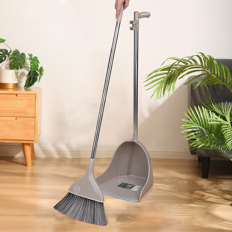 New broom and dustpan combination set, household broom, water scraper, bathroom non-stick hair sweeping broom pic 2