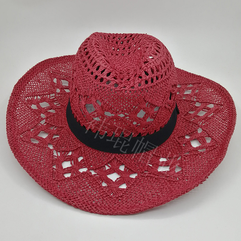 2023 New style denim hat for women, hollowed-out and foldable papyrus, Western denim hat, European and American cross-border trade straw hat pic 36