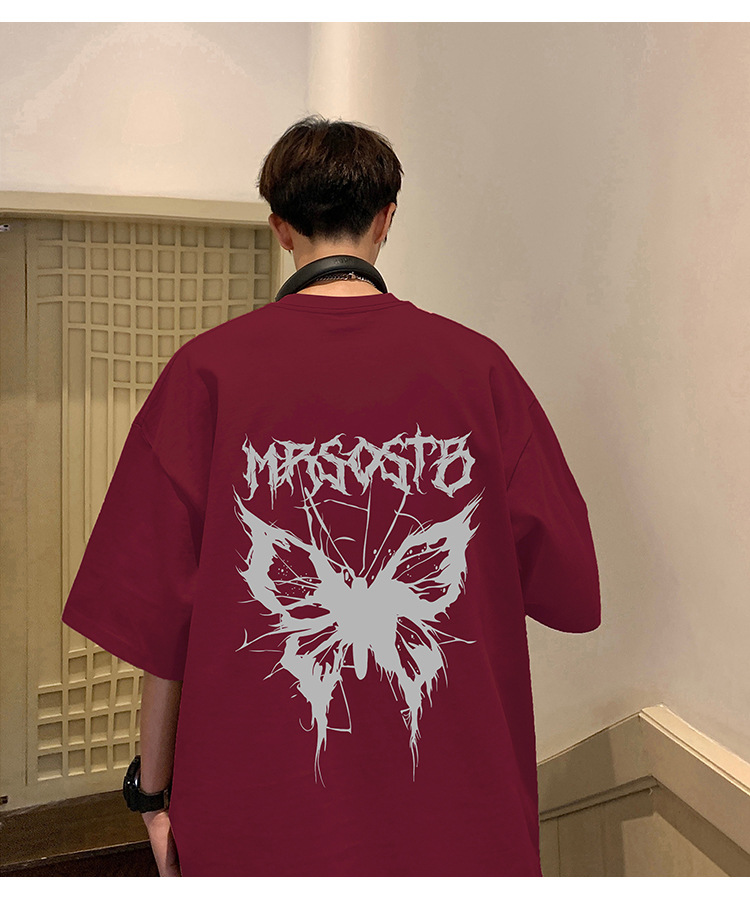 Camiseta de manga corta americana de algodón pesado hombre 2024 nuevo verano hombre retro country trend oversize pic 23