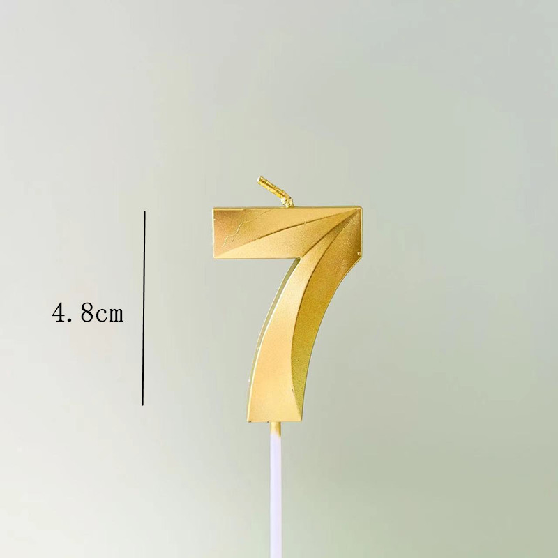 Birthday candles with gold plating, 0-9 cake decoration, party supplies, PVC box, digital candles pic 10