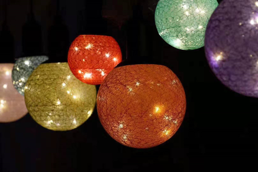 led cotton ball lights, hook pull string lights, Christmas party decorative lights, creative lights, coffee atmosphere decorative lights pic 5