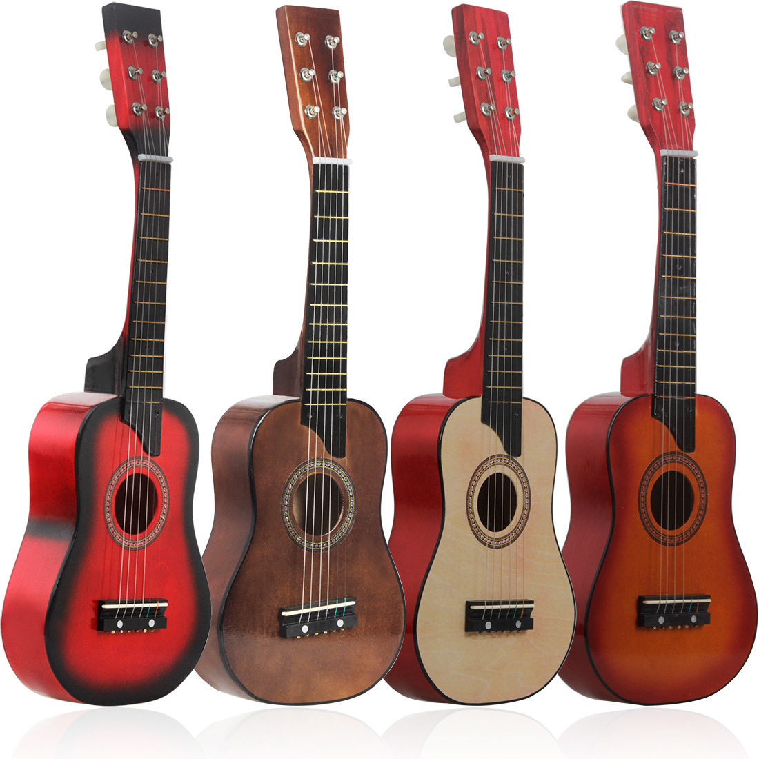 Factory direct sales of 25-inch small guitars, colored basswood, Brazilian toy guitars for beginners, six-string small guitars pic 3