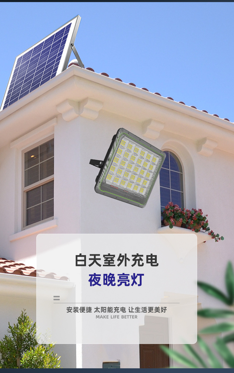 塑料款LED投光灯强光超亮防水室外投射球场户外照明灯高亮泛光灯详情3