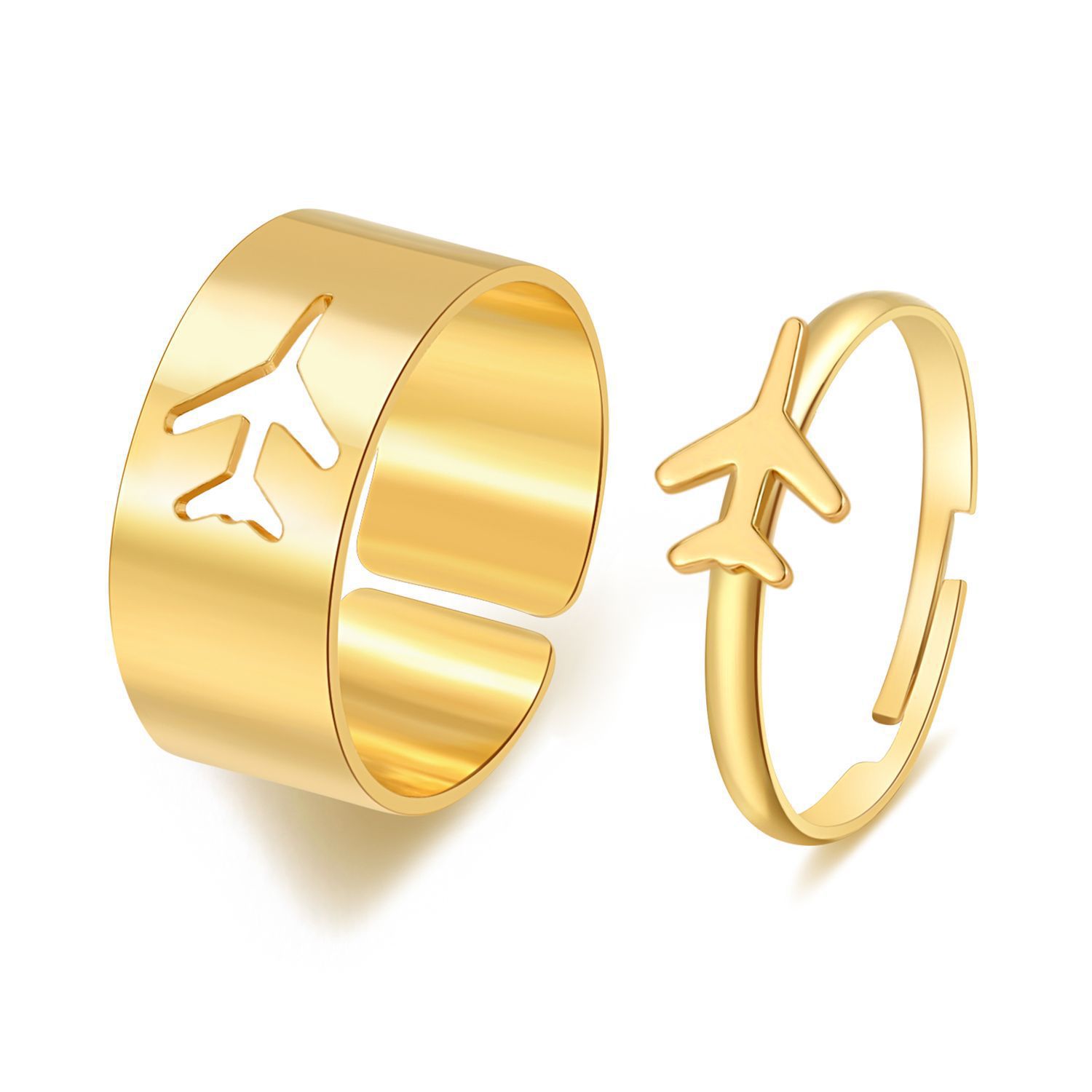 European and American cross-border butterfly heart rings, creative hollowed-out InS-style rings, personalized punk-style couple rings and couple rings pic 13