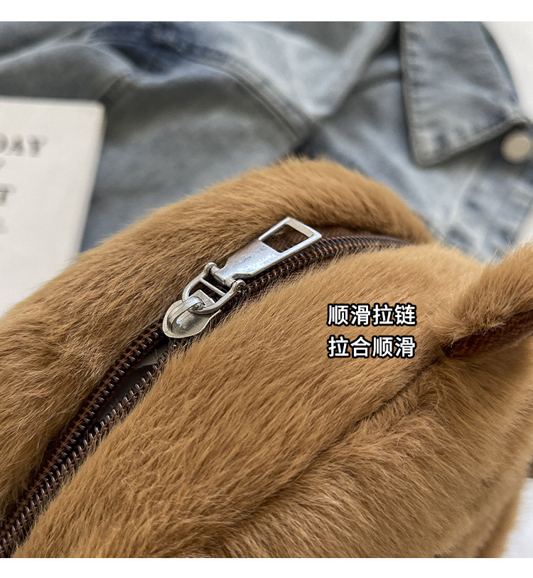 卡通玩偶稀奇古怪奇怪可爱包包女生2024新款棕色小熊毛绒包斜挎包详情5