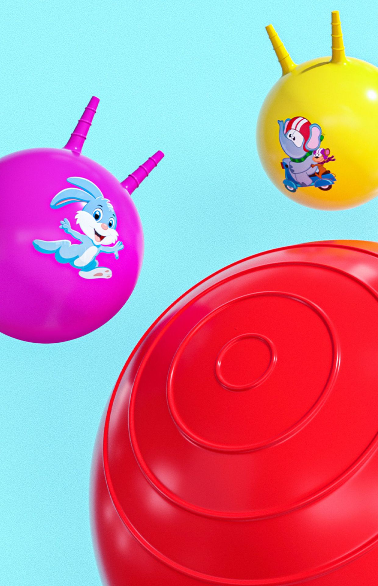 羊角球感统训练运动器材幼儿园弹力瑜伽跳跳球儿童充气玩具蹦蹦球详情8