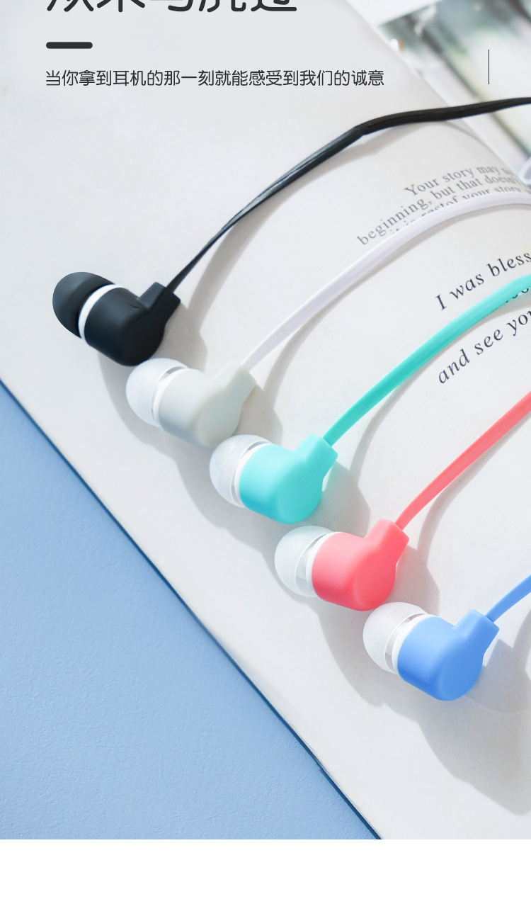 The cute student cartoon in-ear wired headphones with a high level of appearance and a storage case support KTV call answering buttons pic 4