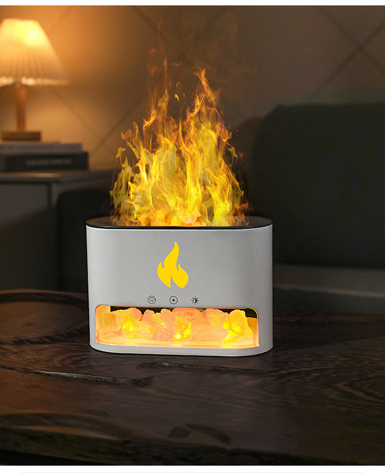 New USB Flame aroma diffuser for home and office use, humidifying aroma diffuser, essential oil simulation, flame rock aroma diffuser pic 12
