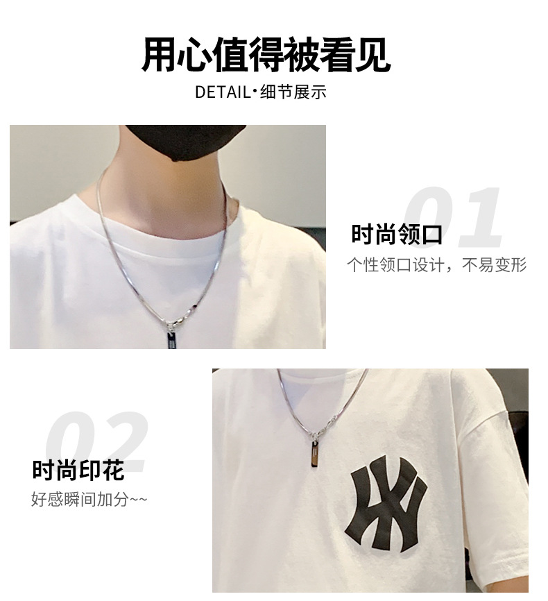 童装2023新款男童夏季套装中大童男孩夏装儿童短袖字母印花两件套详情5