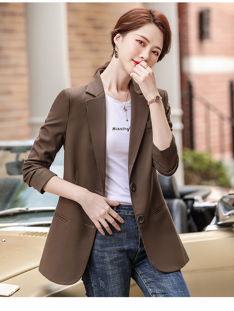 2022年秋季新款韩版时尚气质小西装女式职业装长袖西服外套女修身详情23