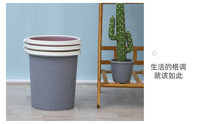 Q803 integrated plastic trash can with pressure ring, household sanitary bucket, garbage basket, integrated flip cover and pressure ring trash can pic 16