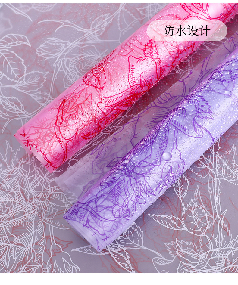 飞花雨 诺莎纸玫瑰园韩纸 防水雾面纸鲜花包装纸花束包花纸材料详情6