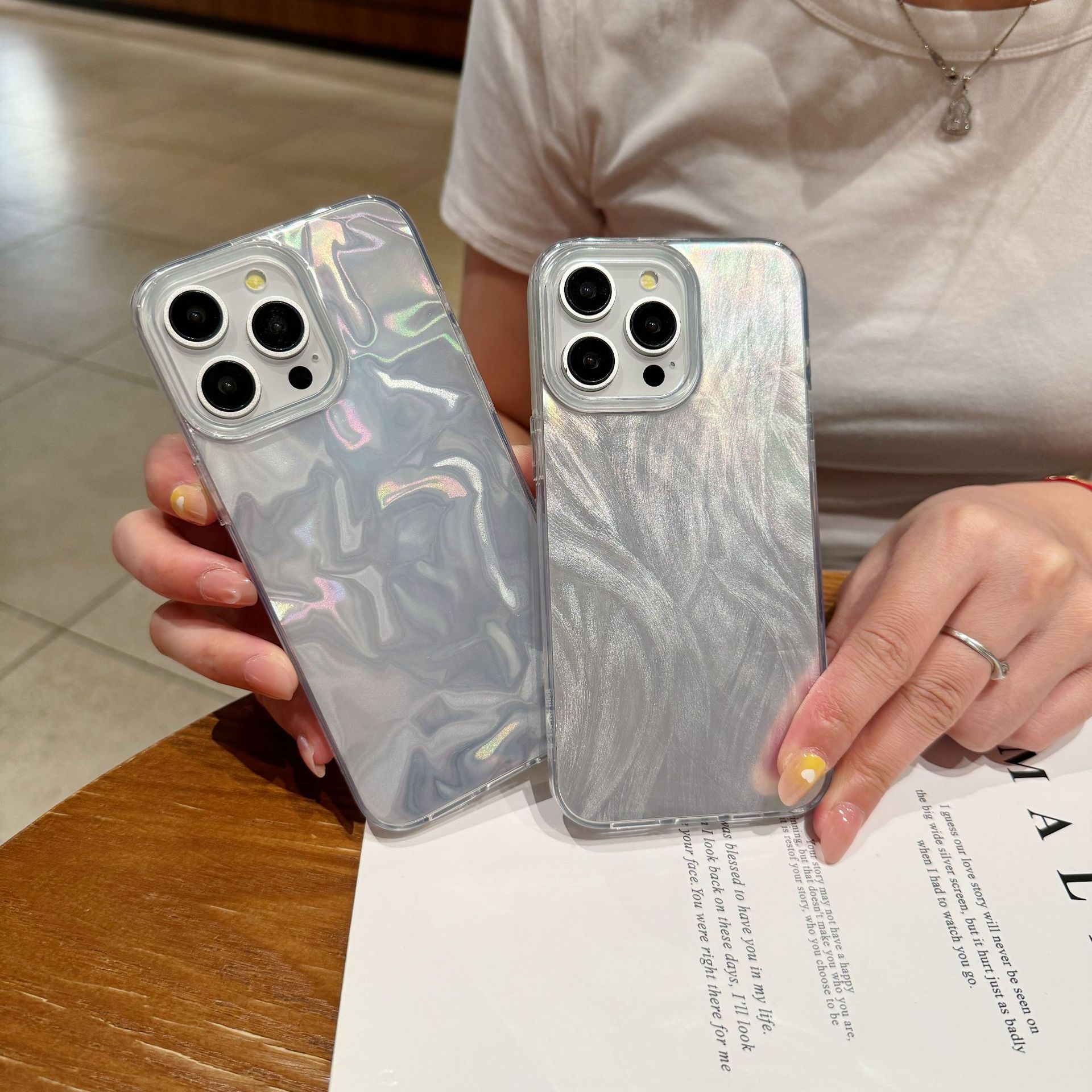 适用新款苹果15imd手机壳羽纱光面可彩绘iphone15防摔手机壳素材详情4