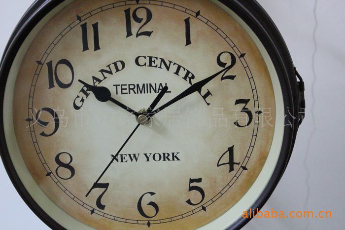 双面挂钟创意美式两面挂表详情13