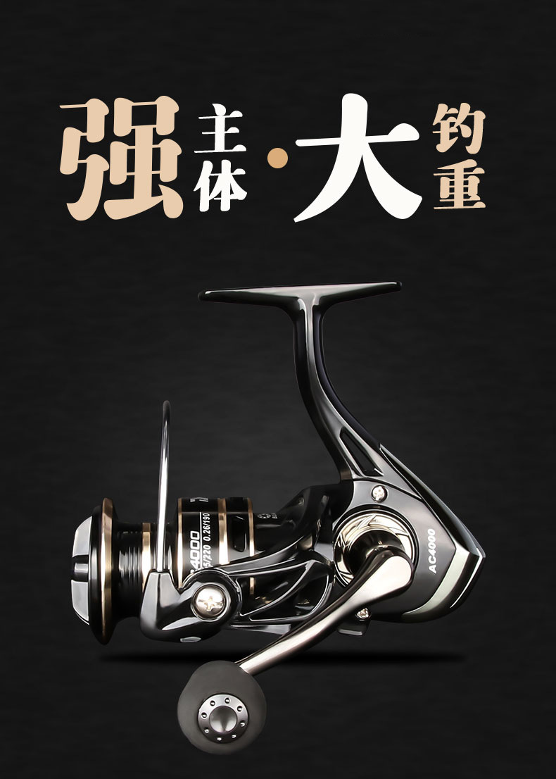 全金属斜口纺车轮渔轮CNC海竿轮摇把纺车轮远投路亚鱼轮批发详情1