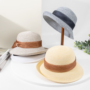 荣美2024春夏新款草编鸭舌帽女士夏季出游轻便休闲百搭遮阳棒球帽详情1