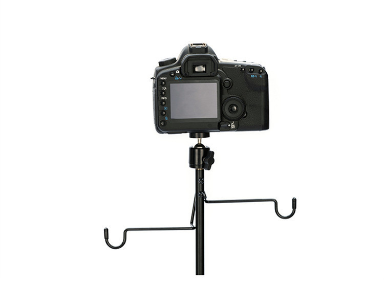 Outdoor camping aluminum alloy folding lamp stand, lightweight and portable lighting pole with pan-tilt phone holder, night market stall pic 7