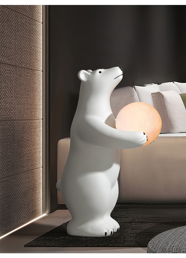 Creative polar bear welcoming large floor-standing decorative items, decorative lights, living room entrance hall home decorations, housewarming and opening gifts pic 9