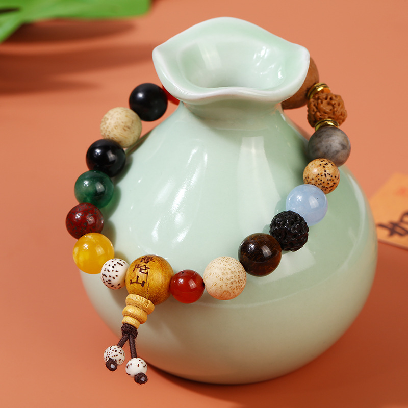 香灰琉璃朱砂十八籽菩提手串男单圈盘玩佛珠手链女小红书同款文玩详情15