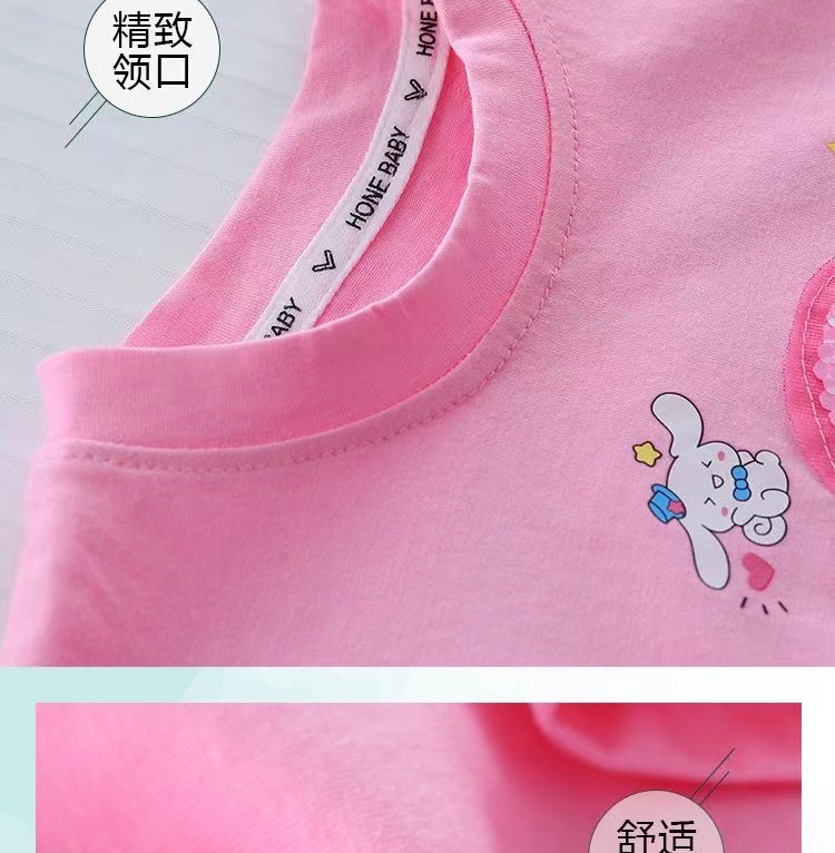 女童t恤短袖纯棉夏季2024新款爆款洋气变色库洛米亮片女孩可爱详情7