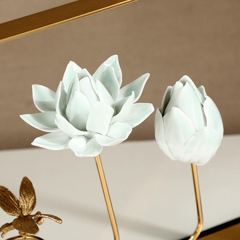 New Chinese-style creative entrance hall decoration, office tea room, tea room handicrafts, European-style home metal handicrafts pic 10