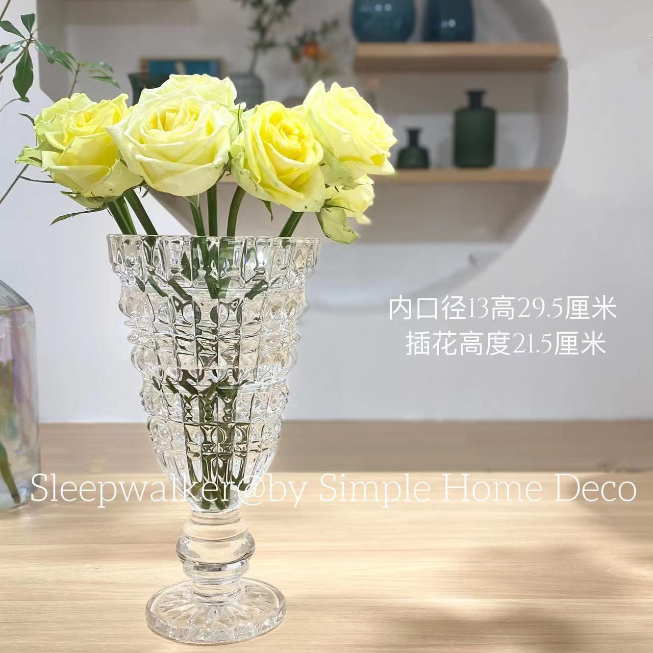 Nordic InS-style valley vase, irregular glass vase, high-end home living room decoration flower arrangement pic 11