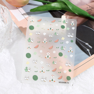 Rose nail art three-dimensional relief original sweet Fruit Vinnie oil painting texture nail art stickers pic 9