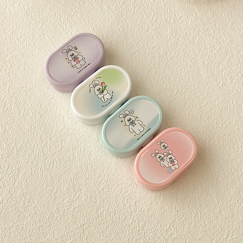 Cartoon Rabbit contact lens case, cute, portable, small and simple beauty contact box and care box JH884, exclusively for foreign trade pic 10