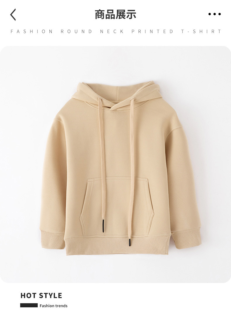 320g华棉纯色圆领落肩儿童卫衣定制男女童潮牌宽松上衣印花打底衫详情20