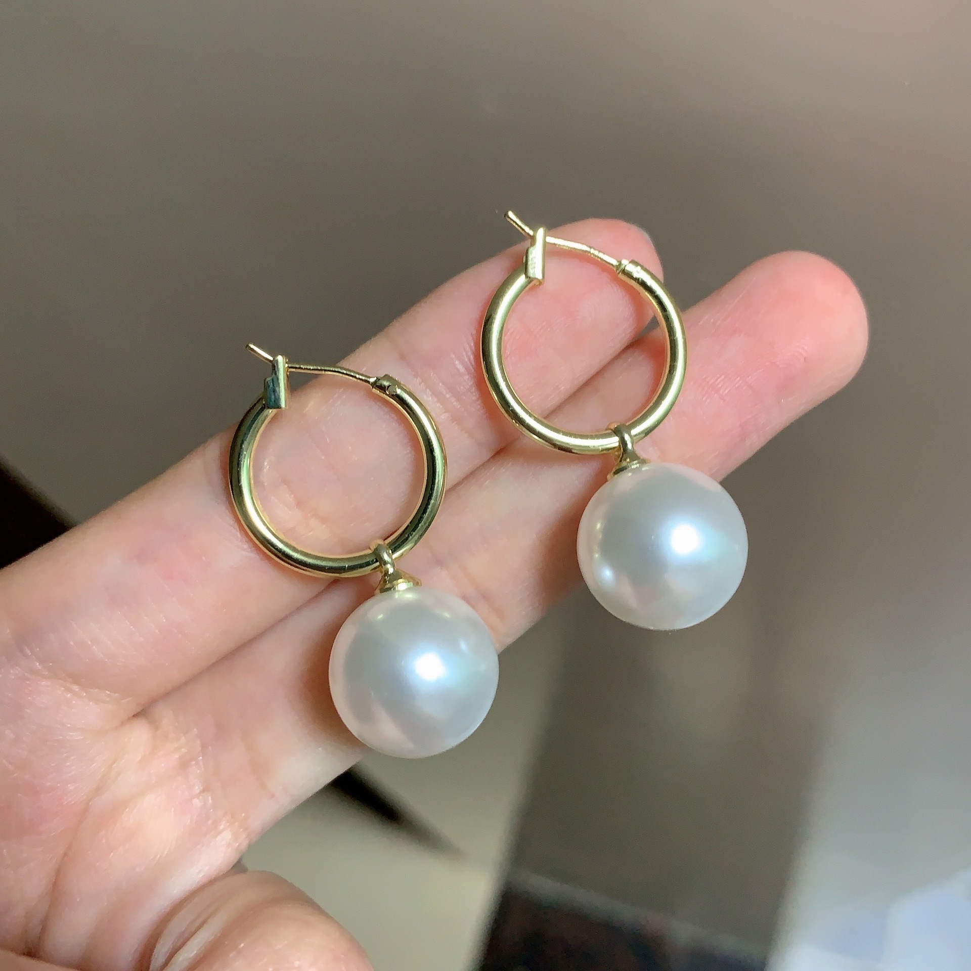 2024新款爆款珍珠耳饰女纯银小众设计感高级耳坠圆脸气质耳扣耳环详情15