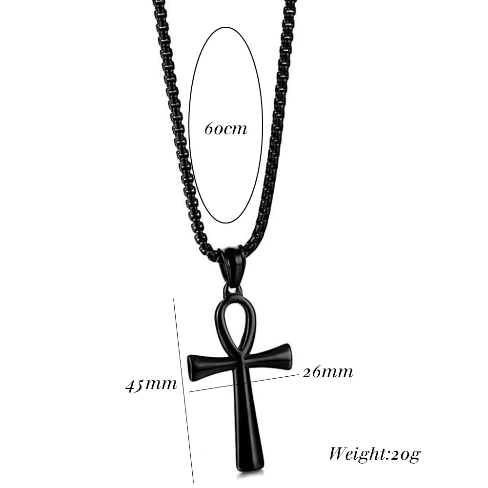 厂家批发欧美ins光面不锈钢26MM光面十字架时尚百搭个性百搭项链详情2