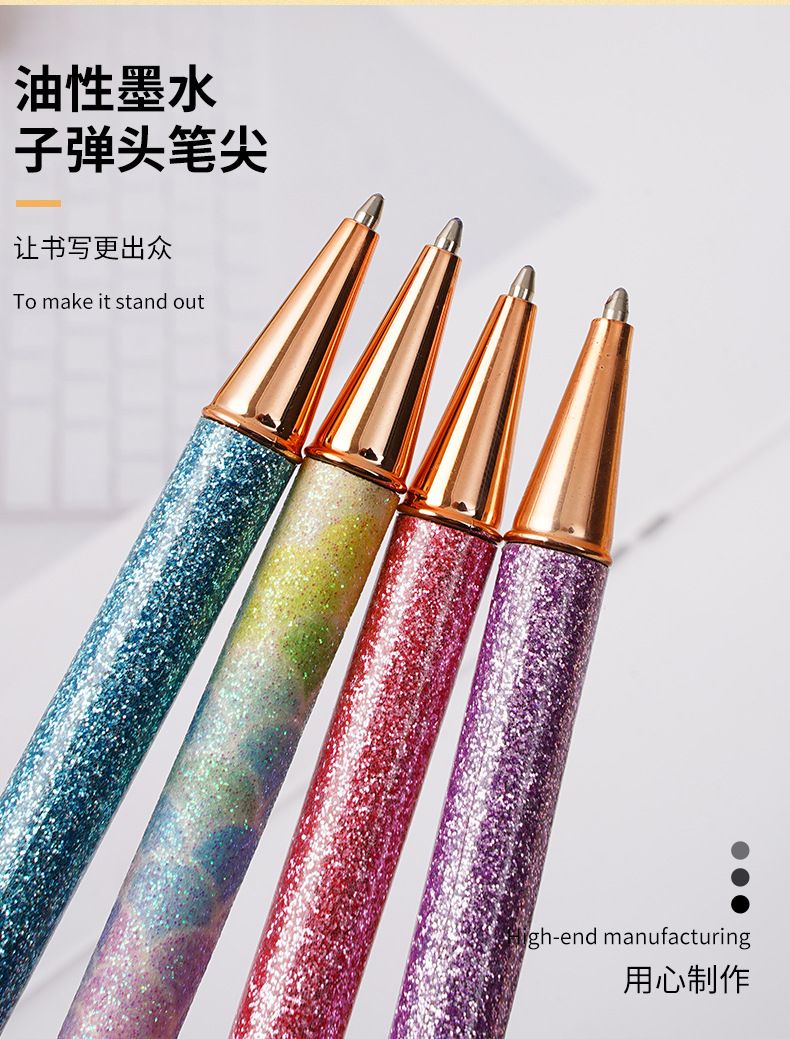 Wholesale diamond ballpoint pens, gold powder covered ballpoint pens, large diamond pens and fashionable gift pens from the manufacturer pic 3