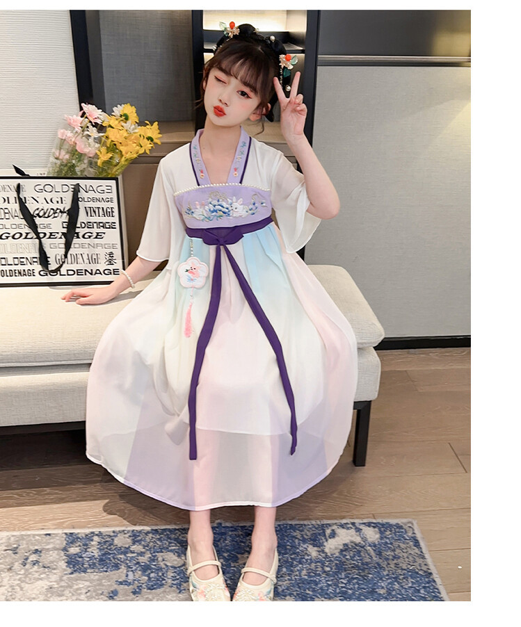 汉服女童春薄款中国风襦裙连衣裙古装超仙春季小女孩儿童唐装批发详情38