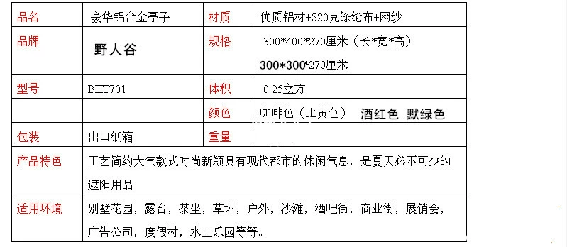 野人谷 农庄公园户外婚礼大遮阳伞 罗马篷凉亭车篷夜宵摊厂家批发详情9