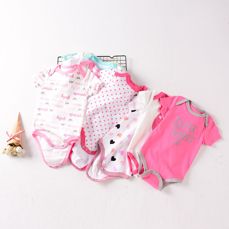 Summer 2021 new long-sleeved and short-sleeved crawling suits for infants and children aged 0-1, cartoon crawling suits, foreign trade miscellaneous styles, long-sleeved and short-sleeved crawling suits pic 33