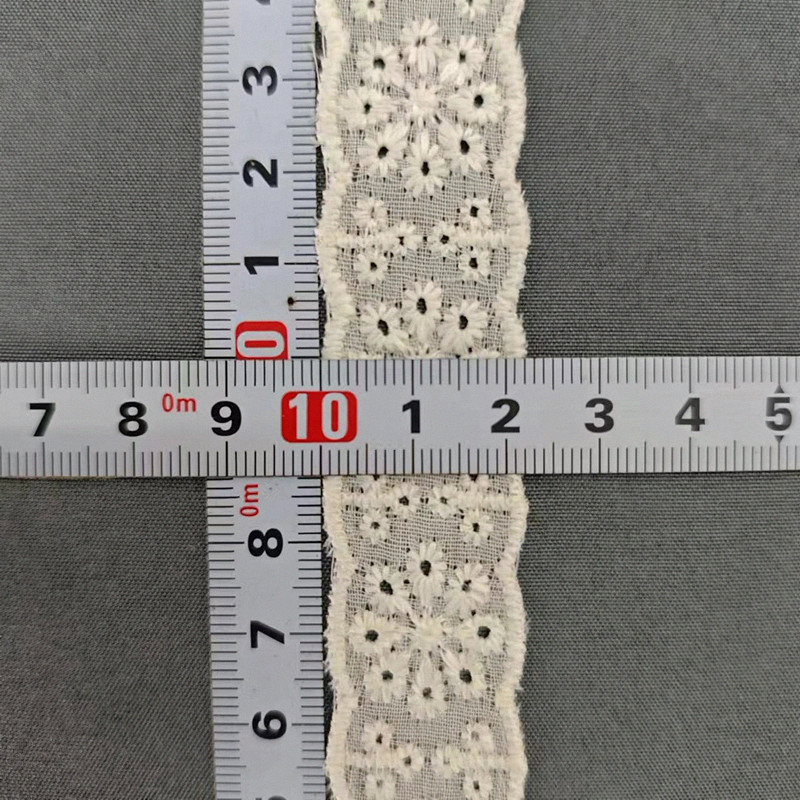 Wholesale of cotton embroidered lace, hollowed-out lace, embroidered skirt hem, clothing accessories, milk silk, perforated, barcode 2.5 pic 68