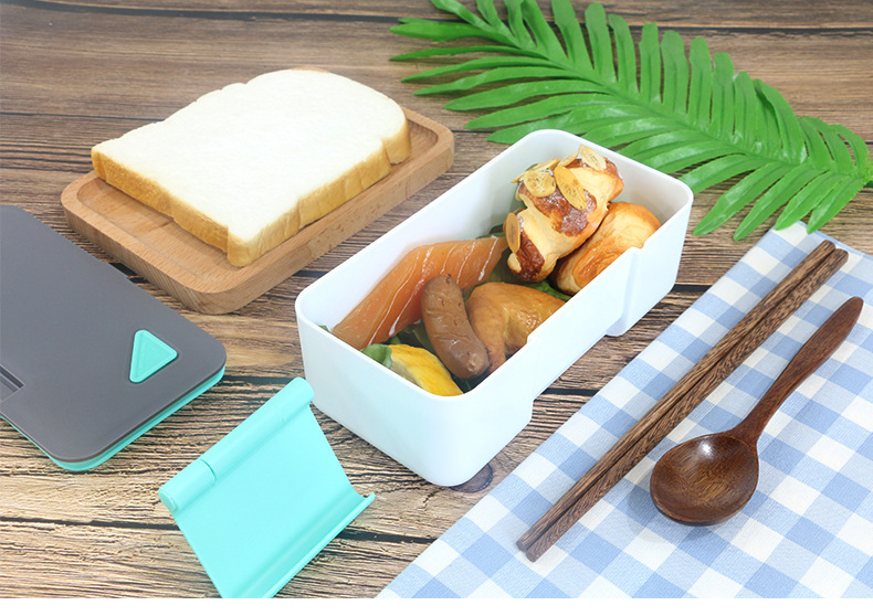 日式塑料学生保温饭盒成人单层便当盒可微波炉加热餐盒手机餐盒详情16