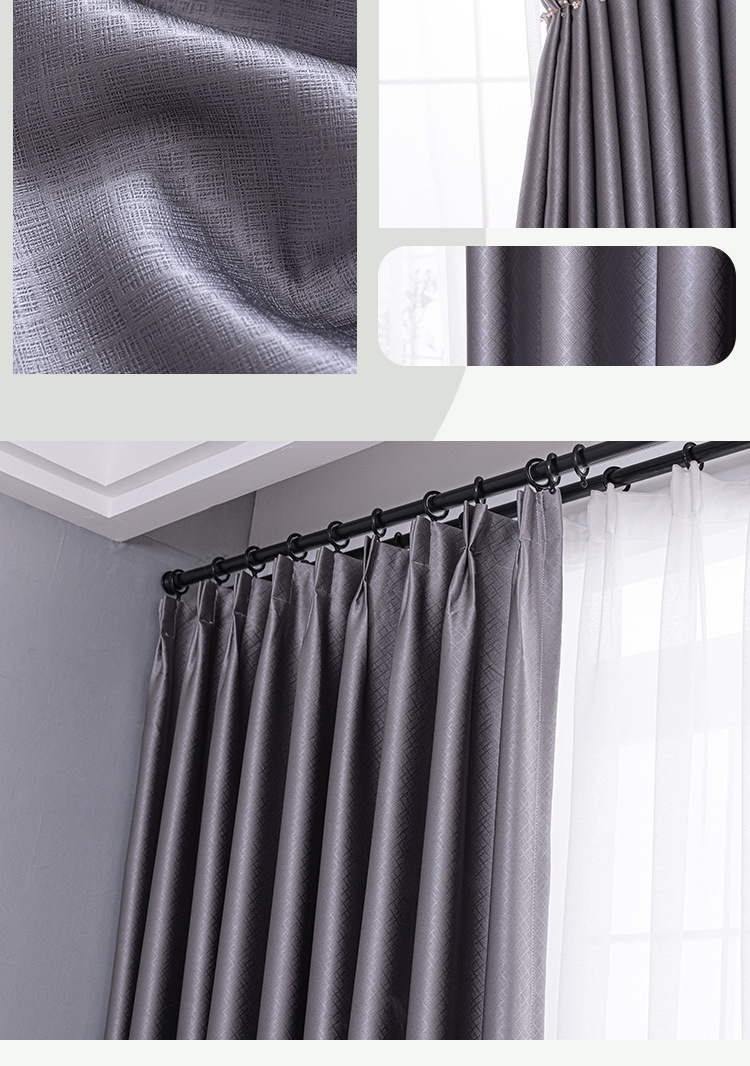 Full-blackout bedroom light-blocking curtains 2022 new style living room home hotel sun protection and heat insulation high-precision curtain fabric pic 45