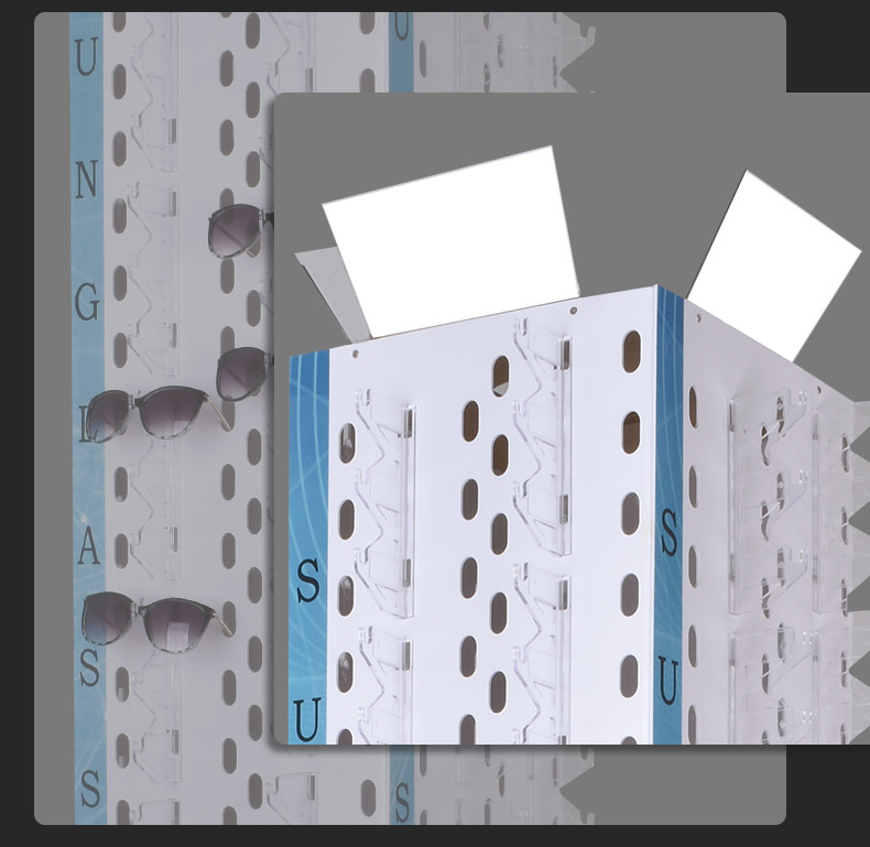 新款旋转式眼镜店太阳镜陈列架落地眼镜展示架带镜子眼镜展柜货架详情11